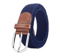 BOZEVON elastischer gewebter Gürtel - Mehrfarbiger elastischer geflochtener Stretchgewebe-Gürtel für Herren Damen Blau