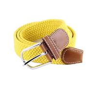 BOZEVON elastischer gewebter Gürtel - Mehrfarbiger elastischer geflochtener Stretchgewebe-Gürtel für Herren Damen Gelb
