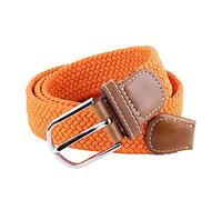 BOZEVON elastischer gewebter Gürtel - Mehrfarbiger elastischer geflochtener Stretchgewebe-Gürtel für Herren Damen Orange