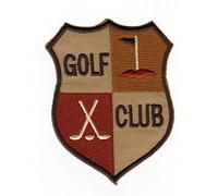 BP BRAUNERT PATCHES Golf Club Logo Braun Wappen Abzeichen Aufnäher zum aufbügeln Bügelbild Aufbügler Bügelflicken Patch Größe 6,2 x 8,0 cm