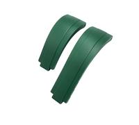 BPBZUTUMDZ 20 mm 21 mm Gummi-Armband mit kurzer Schnalle, passend for Rolex, passend for Daytona Submariner Role OYSTERFLEX Yacht Master, kleines Handgelenk-Silikonarmband(Green,21mm)