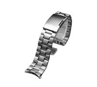 BPBZUTUMDZ Edelstahl-Uhrenarmband, 18, 20, 22, 24 mm, raffinierte Arc-Schnittstelle, Metall, Silber, Schwarz, Herrenarmband, passend for Citizen, passend for Armani(A Silver,22mm)