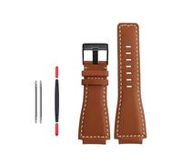 BPBZUTUMDZ Lederarmband aus Silikonkautschuk, 24 mm, konvexes Gelenk, Olivgrün, Schwarz, Braun, Herrenarmband, passend for Bell Ross BR0393 BR0392(Black Gray)