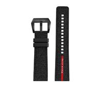 BPBZUTUMDZ Nylon Silikon Gummi Unterseite Uhrenarmband 22mm 24mm Blau Schwarz Grau Rot Linien Herren Armband Passend for Panerai Submersible Luminor 1404(Black-B pin,22mm)