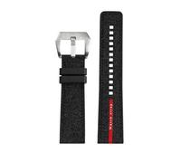 BPBZUTUMDZ Nylon Silikon Gummi Unterseite Uhrenarmband 22mm 24mm Blau Schwarz Grau Rot Linien Herren Armband Passend for Panerai Submersible Luminor 1404(Black-S pin,22mm)