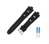 BPBZUTUMDZ Passend for Bulgari-Uhrenarmband aus Gummi mit konvexer Schnittstelle, weiches und bequemes Uhrenzubehör for Herren und Damen, 22 x 8 mm, 24 x 8 mm(Fold Black-Steel,22x8mm)