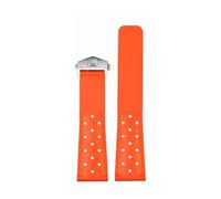 BPBZUTUMDZ Silikonkautschuk-Uhrenarmband, 22 mm, Bogenschnittstelle mit Löchern, weich, schwarz, orange, rot, blau, Herrenarmband, passend for Tag Heuer AQUARACER, passend for Monaco(Orange-Silver)