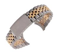 BQAXUREW EDVENA 13 17 18 19 20 21 22 mm Uhrenarmband aus 316L-Edelstahl, Roségold-Silber, Oyster-Armband, kompatibel mit Dayjust(Goldsmith,22mm)