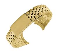 BQAXUREW EDVENA 13 17 18 19 20 21 22 mm Uhrenarmband aus 316L-Edelstahl, Roségold-Silber, Oyster-Armband, kompatibel mit Dayjust(Gold,18mm)