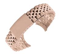 BQAXUREW EDVENA 13 17 18 19 20 21 22 mm Uhrenarmband aus 316L-Edelstahl, Roségold-Silber, Oyster-Armband, kompatibel mit Dayjust(Rose,13mm)
