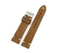 BQAXUREW EDVENA Echtes Leder-Uhrenarmband, 18-22 Mm, Edelstahl-Schnalle, Nubuk-Uhrenarmbänder, Armband-Zubehör For Herren-Armbanduhren(Brown,19mm)