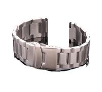 BQAXUREW EDVENA Edelstahl-Uhrenarmband For Damen Und Herren, Metallarmband, Gliederarmband, 18 Mm, 20 Mm, 22 Mm, 24 Mm, Zubehör, Silber, Roségold, Schwarz(Silver,22mm)