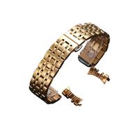 BQAXUREW EDVENA Edelstahl-Uhrenarmband, kompatibel mit Tissot, kompatibel mit Citizen, kompatibel mit Uhrenarmband, 12/13/14/16/17/18/19/20/21/22/23/24 mm(Gold,24mm)
