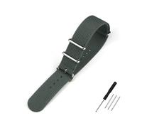 BQAXUREW EDVENA Geripptes Uhrenarmband 16 mm 20 mm 22 mm 18 mm 19 mm 24 mm Robuste Nylonbänder Retro-Uhrenarmband Geflochtene ballistische Stoffbänder(GRAY,16mm)