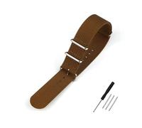BQAXUREW EDVENA Geripptes Uhrenarmband 16 mm 20 mm 22 mm 18 mm 19 mm 24 mm Robuste Nylonbänder Retro-Uhrenarmband Geflochtene ballistische Stoffbänder(BROWN,19mm)