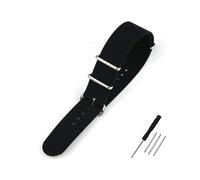 BQAXUREW EDVENA Geripptes Uhrenarmband 16 mm 20 mm 22 mm 18 mm 19 mm 24 mm Robuste Nylonbänder Retro-Uhrenarmband Geflochtene ballistische Stoffbänder(BLACK,22mm)