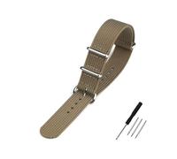 BQAXUREW EDVENA Geripptes Uhrenarmband 16 mm 20 mm 22 mm 18 mm 19 mm 24 mm Robuste Nylonbänder Retro-Uhrenarmband Geflochtene ballistische Stoffbänder(BLONDE,18mm)