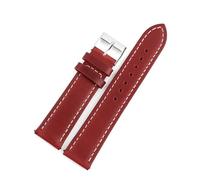 BQAXUREW EDVENA Ölwachs-Uhrenarmbänder Aus Echtem Leder, 16 Mm, 18 Mm, 19 Mm, 20 Mm, 21 Mm, 22 Mm, 24 Mm, Rindsleder-Uhrenarmbänder(Wind red,17mm)