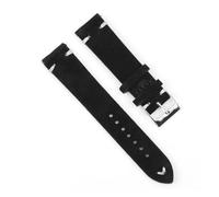 BQAXUREW EDVENA Retro-Wildleder-Uhrenarmband, 18 Mm, 20 Mm, 22 Mm, 24 Mm, Braunes Uhrenarmband, Edelstahl, Silberne Schnalle For Herren Und Damen, Uhrenersatz(Black-white wire,20mm)