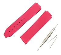 BQAXUREW EDVENA Rot Schwarz Weiß Braun Grün Armband Kompatibel Mit Hublot Armband Damen Gummi Silikon Uhrenarmband 15 * 21mm Logo Auf Schmetterlingswerkzeugen(21X15mm Pink,With silver buckle)