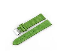 BQAXUREW EDVENA Wildleder Leder Uhrenarmband 18mm 20mm 22mm Uhrenarmband Blau Grau Grün Armband Edelstahl Schnalle Damen Herren Uhrenzubehör(Green,18mm)