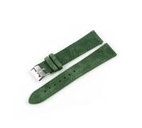 BQAXUREW EDVENA Wildleder Leder Uhrenarmband 18mm 20mm 22mm Uhrenarmband Blau Grau Grün Armband Edelstahl Schnalle Damen Herren Uhrenzubehör(Dark Green,18mm)