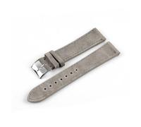 BQAXUREW EDVENA Wildleder Leder Uhrenarmband 18mm 20mm 22mm Uhrenarmband Blau Grau Grün Armband Edelstahl Schnalle Damen Herren Uhrenzubehör(Light Gray,18mm)