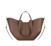 BQWXIEC Große Kapazität Tragetasche für Frauen Echtes Leder Vintage Handtasche Trendige Designer-Schultertasche mit passender Clutch (Maroon groß)
