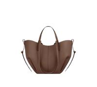 BQWXIEC Große Kapazität Tragetasche für Frauen Echtleder Vintage Handtasche Trendige Designer Schultertasche mit passender Clutch (Marone klein)