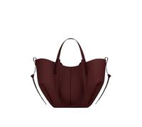 BQWXIEC Große Tragetasche für Damen, echtes Leder, Vintage-Handtasche, trendige Designer-Umhängetasche mit passender Clutch (Burgundy small)
