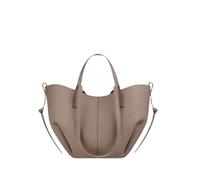 BQWXIEC Tragetasche mit großem Fassungsvermögen für Damen, echtes Leder, Vintage-Handtasche, trendige Designer-Schultertasche mit passender Clutch (grau, klein)