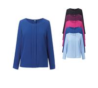 BR802 Brook Taverner Roma Bistro-Bluse Langarm für Damen Black 14 (42)