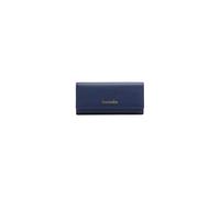 Braccialini Basic Continental-Portemonnaie aus bordeauxfarbenem Leder mit geprägtem goldenem Logo.