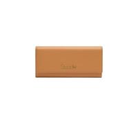 Braccialini Basic Continental-Portemonnaie aus bordeauxfarbenem Leder mit geprägtem goldenem Logo.