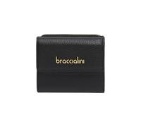 Braccialini Basic Geldbörse Modell Continental klein, aus Leder in Bordeaux mit geprägter Goldprägung.
