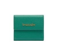 Braccialini Basic Kleines Continental-Portemonnaie aus Leder in Gold mit goldfarbiger Logoprägung.