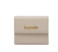 Braccialini Basic Kleines Continental-Portemonnaie aus Leder in Gold mit goldfarbiger Logoprägung.
