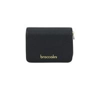 Braccialini Basic Kleines Portemonnaie aus Leder in Gold mit goldfarbiger Logoprägung.