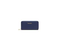 Braccialini Basic Zip-Around-Portemonnaie aus Leder in Gold, mit goldfarbigem Frontlogo. Innen eine Reißverschlusstasche für Münzen.