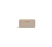 Braccialini Basic Zip-Around-Portemonnaie aus Leder in Gold, mit goldfarbigem Frontlogo. Innen eine Reißverschlusstasche für Münzen.