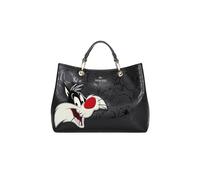 Braccialini Beth Lt mittelgroße Handtasche in Schwarz mit doppelten Griffen und abnehmbarem und verstellbarem Logo-Schultergurt für doppelte Tragbarkeit. Der absolute Star ist Silvester, in