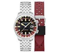 Bradner GMT Automatik Uhr 42 mm, Dunkles Rot, Spinnaker Massiv Edelstahlarmband SP-5121