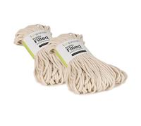 Braidy Filled 2er Set, Perlweiß, Loopncraft, 2 X 5mm - 250g - 50m, Makramee-Flechtkordelgarn mit baumwollseil Innengarn, Recycling Garn