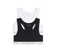 Bralette "2PK", Mädchen, Gr. 164/170, N-Gr, weiß, schwarz, Obermaterial: 95% Baumwolle, 5% Elasthan, TOMMY HILFIGER UNDERWEAR, Basic, BHs Bralette, Racerback-Bralettes mit Tommy-Logos (20156126-164) w