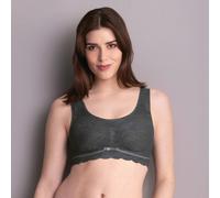 Bralette ANITA SINCE 1886 "Essential Lace", Damen, Gr. XS, N-Gr, grau (anthrazit), Stoff, Obermaterial: 61% Polyamid, 39% Elasthan, Mesh, gemustert, unifarben, bequem, BHs Bralette, mit Spitze, heraus