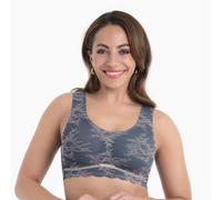 Bralette ANITA SINCE 1886 "Essential Lace", Damen, Gr. XXL, N-Gr, grau, rose, Stoff, Obermaterial: 61% Polyamid, 39% Elasthan, Basic, bequem, BHs Bralette, herausnehmbare Schale, mit Spitze, feminin,