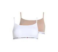 Bralette-BH "2 PACK BRALETTE", Damen, Gr. S (36), N-Gr, weiß, misty blush, Jersey, Obermaterial: 95% Baumwolle, 5% Elasthan, TOMMY HILFIGER UNDERWEAR, unifarben, Basic, körpernah, BHs, mit Logoschrift