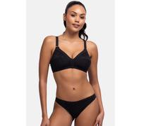 Bralette-BH DORINA "MONICA", Damen, Gr. 75, Cup C, schwarz, Spitze, Obermaterial: 88% Baumwolle, 9% Polyamid, 3% Elasthan, leicht transparent, unifarben, bequem, BHs, mit Spitzeneinsätze an den Cups,
