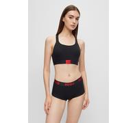 HUGO Bralette aus Stretch-Baumwolle mit rotem Logo-Label - Style BRALETTE PAD.RED LAB, 50495869 Schwarz S