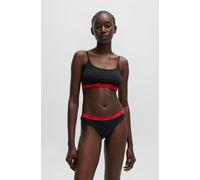 Bralette-BH HUGO UNDERWEAR "TWIN BRALETTE STRIPE", Damen, Gr. M (38), N-Gr, schwarz, Jersey, Obermaterial: 95% Baumwolle, 5% Elasthan, unifarben, körpernah, BHs Bralette-BH, mit elastischem Bund (8408